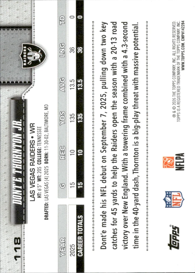 Dont'e Thornton Jr. card back