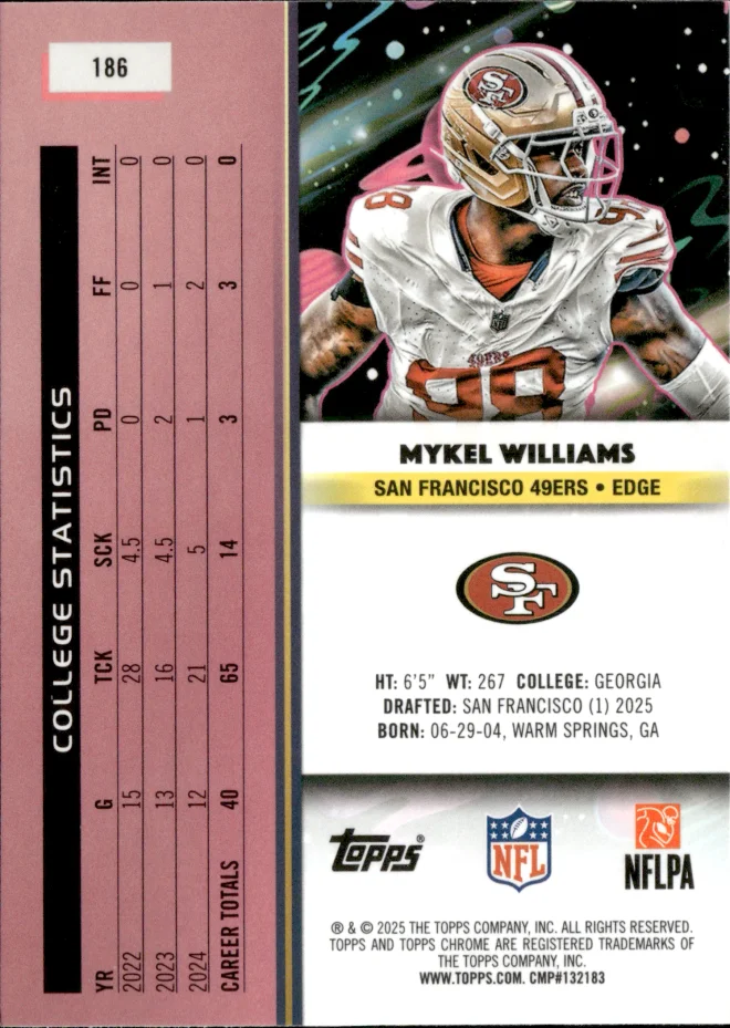 Mykel Williams card back