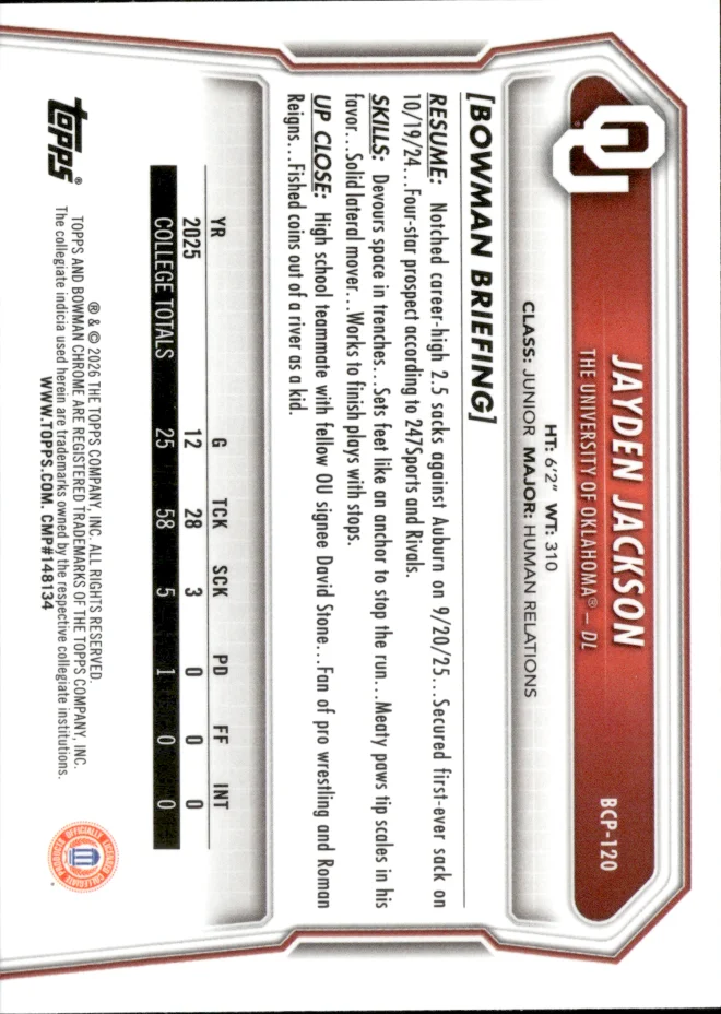 Jayden Jackson card back