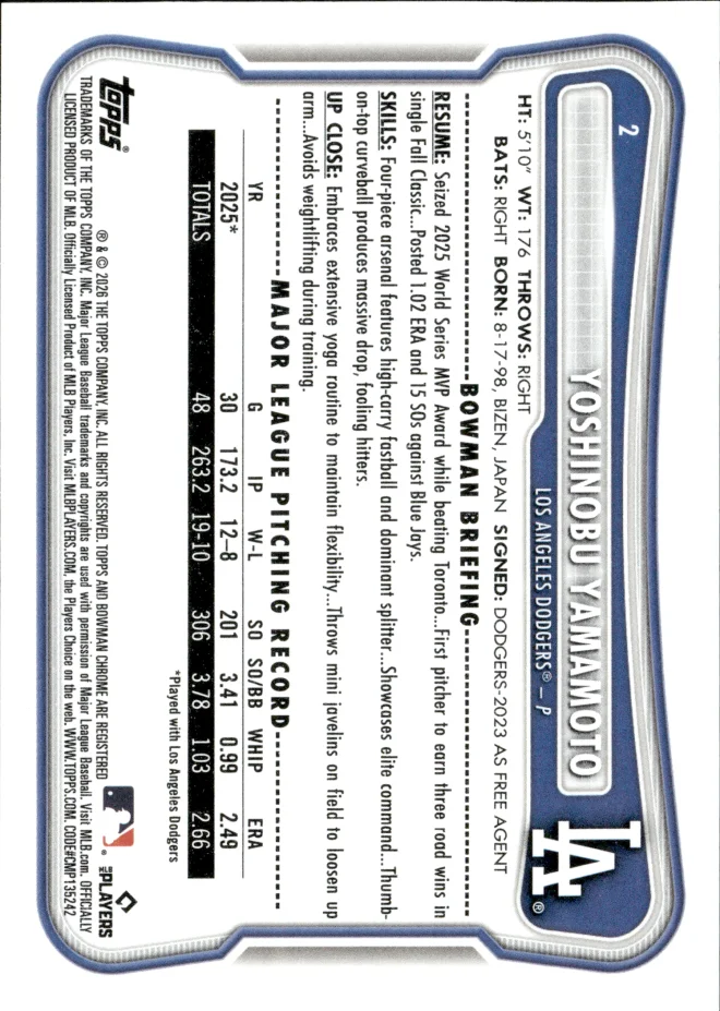 Yoshinobu Yamamoto card back