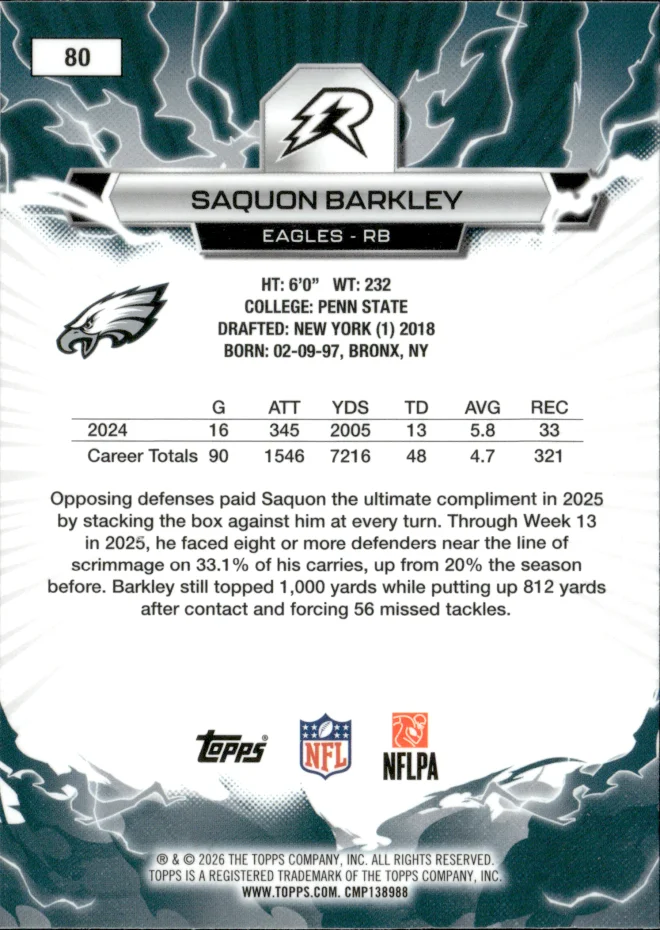 Saquon Barkley card back