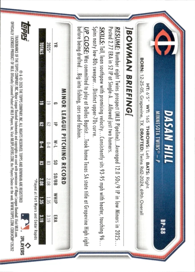 Dasan Hill card back