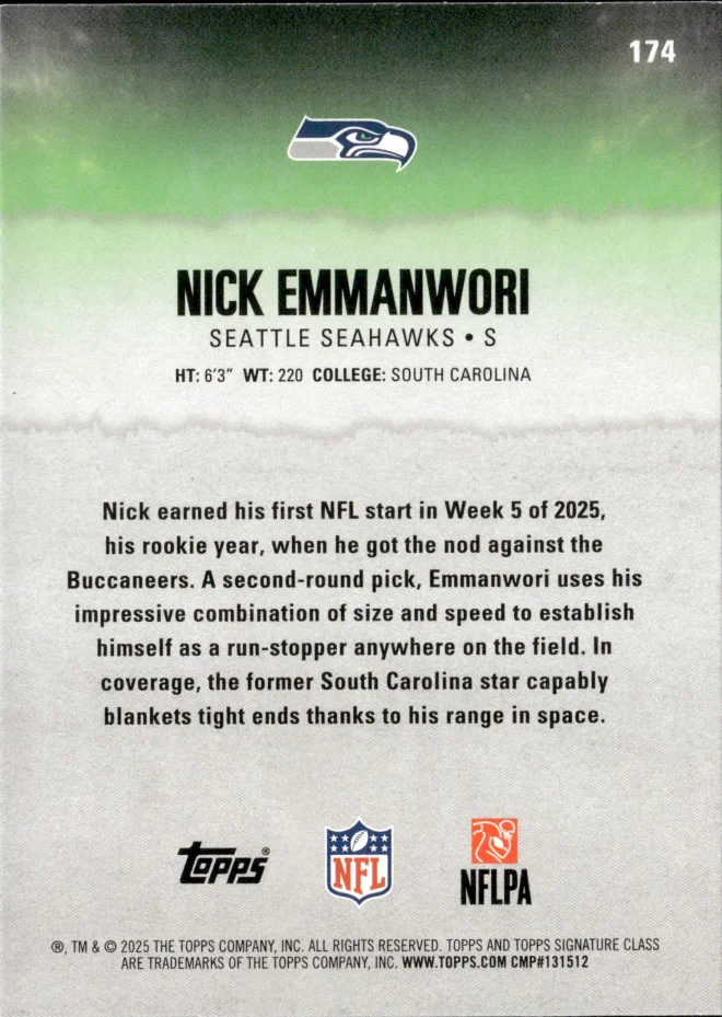 Nick Emmanwori card back
