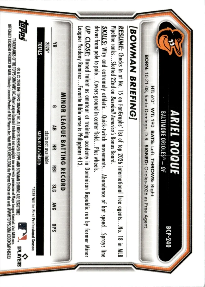 Ariel Roque card back