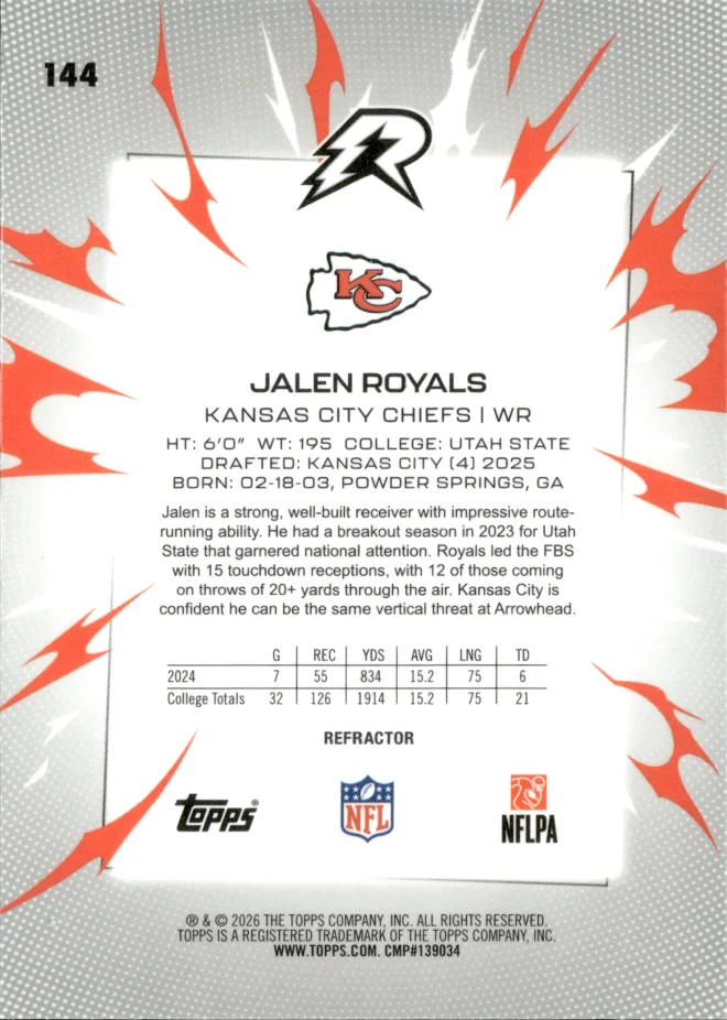 Jalen Royals card back