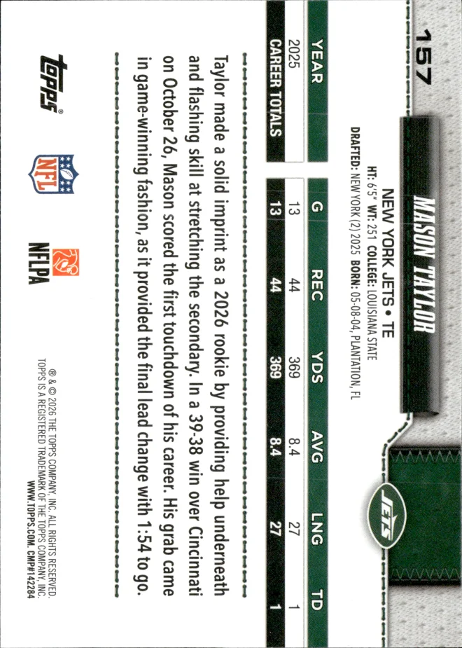 Mason Taylor card back