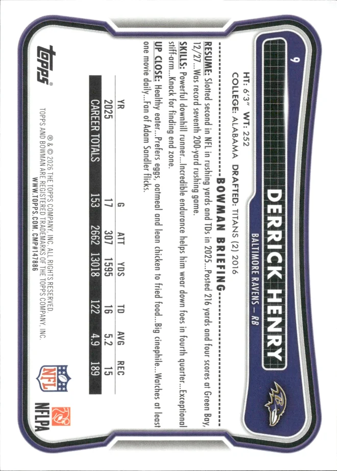 Derrick Henry card back