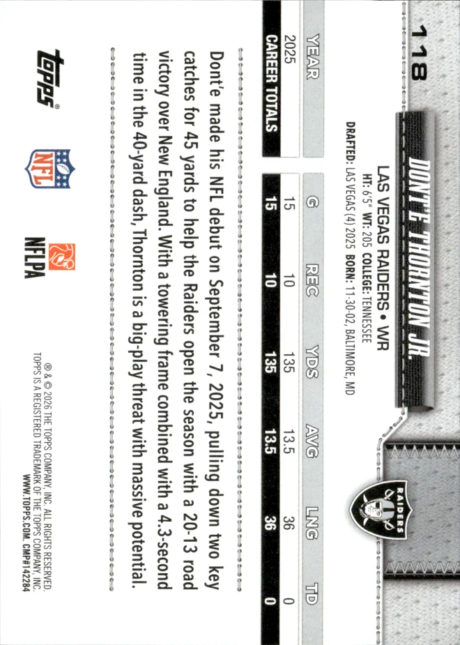Dont'e Thornton Jr. card back