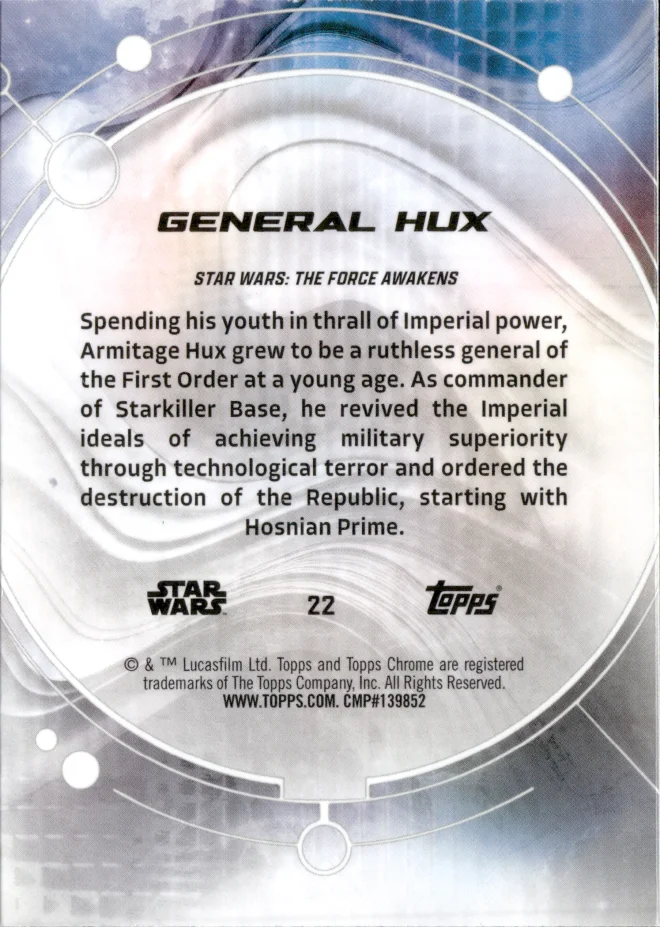 General Hux card back