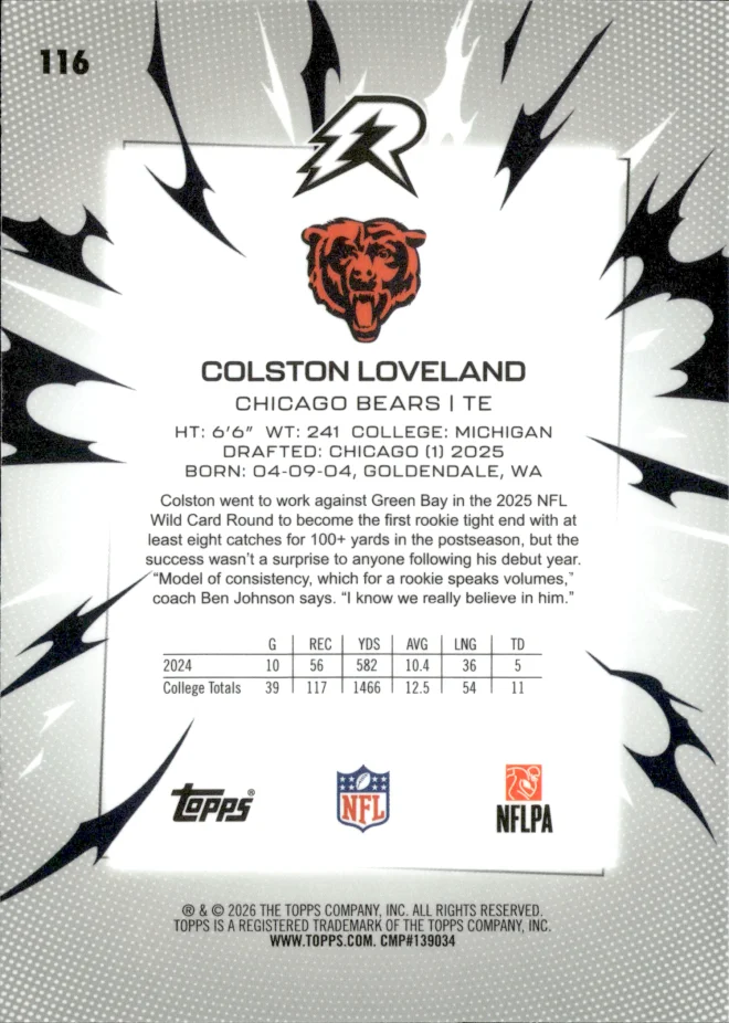 Colston Loveland card back