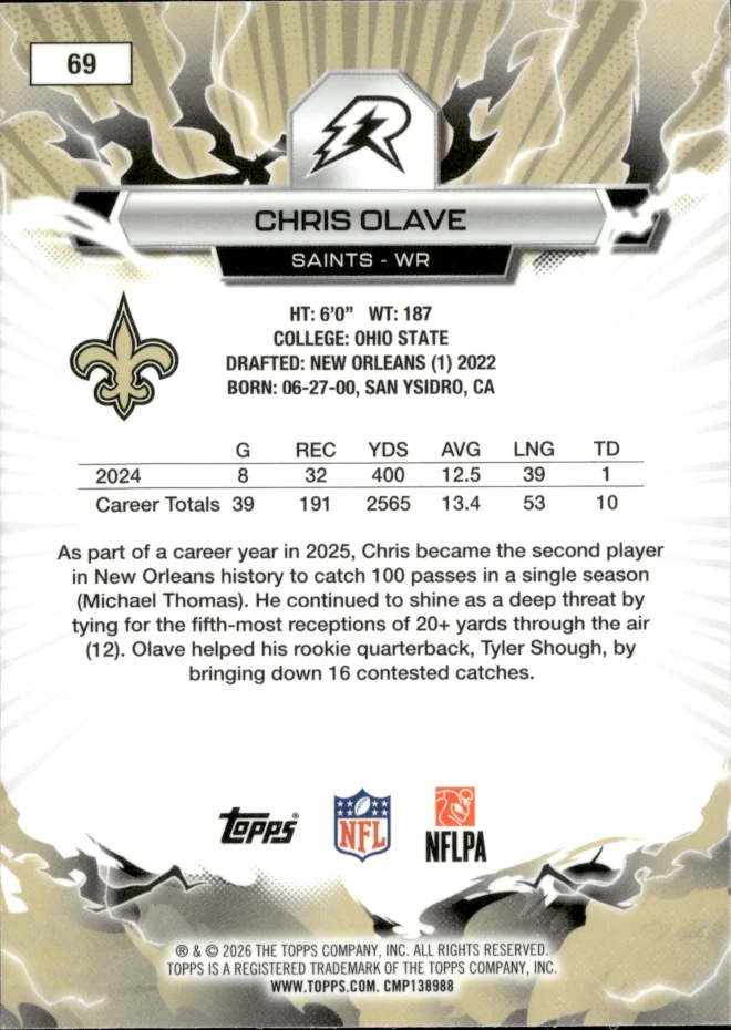 Chris Olave card back