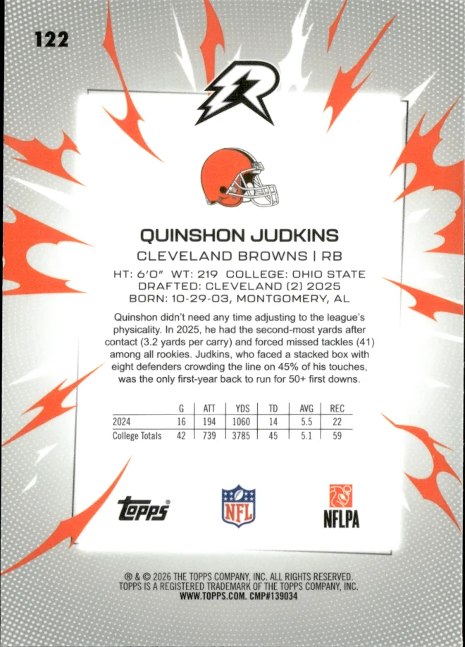 Quinshon Judkins card back