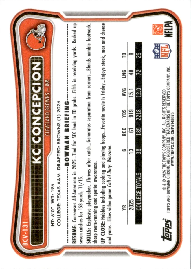 KC Concepcion card back