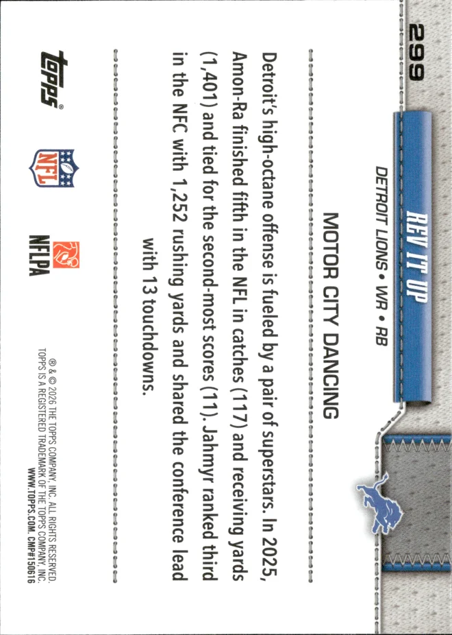 Amon-Ra St. Brown / Jahmyr Gibbs card back