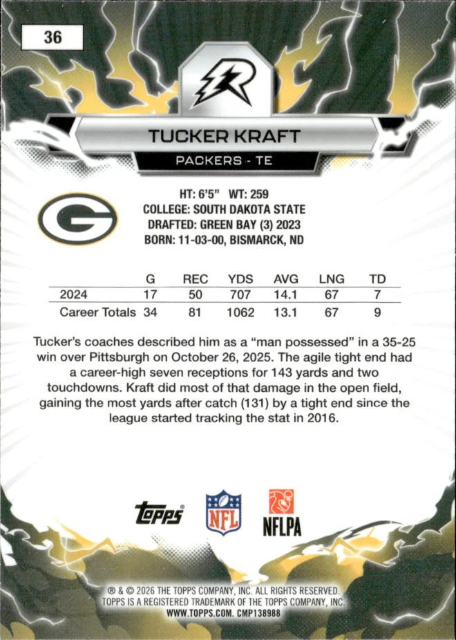 Tucker Kraft card back