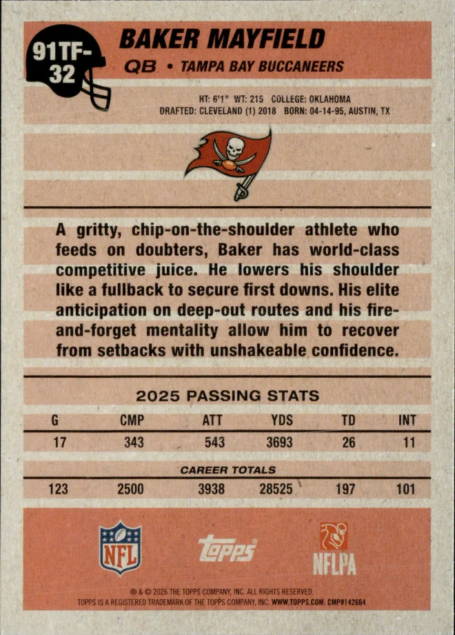 Baker Mayfield card back
