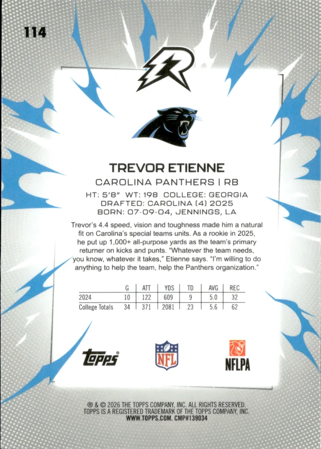 Trevor Etienne card back