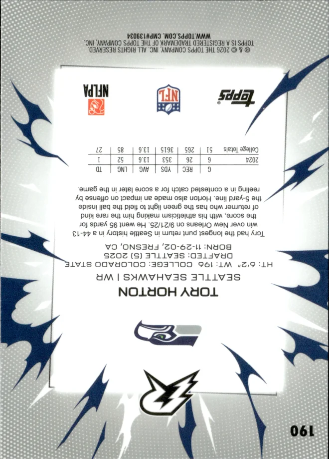 Tory Horton card back