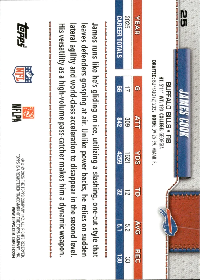 James Cook card back