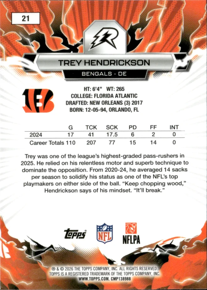 Trey Hendrickson card back