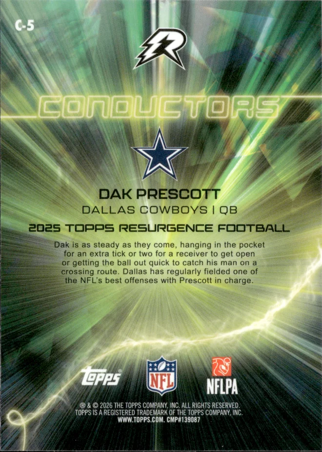 Dak Prescott card back