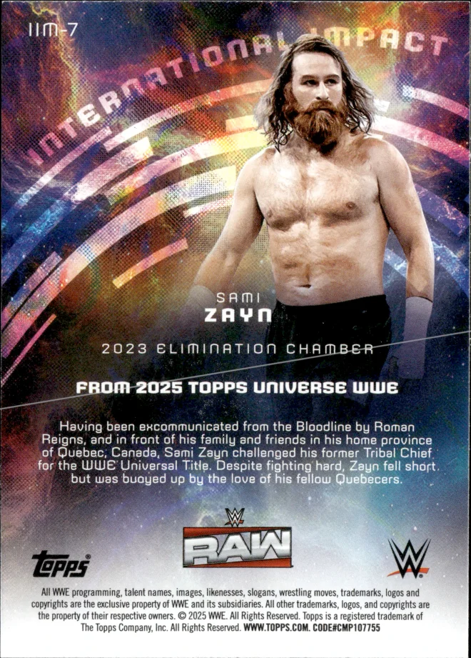 Sami Zayn card back