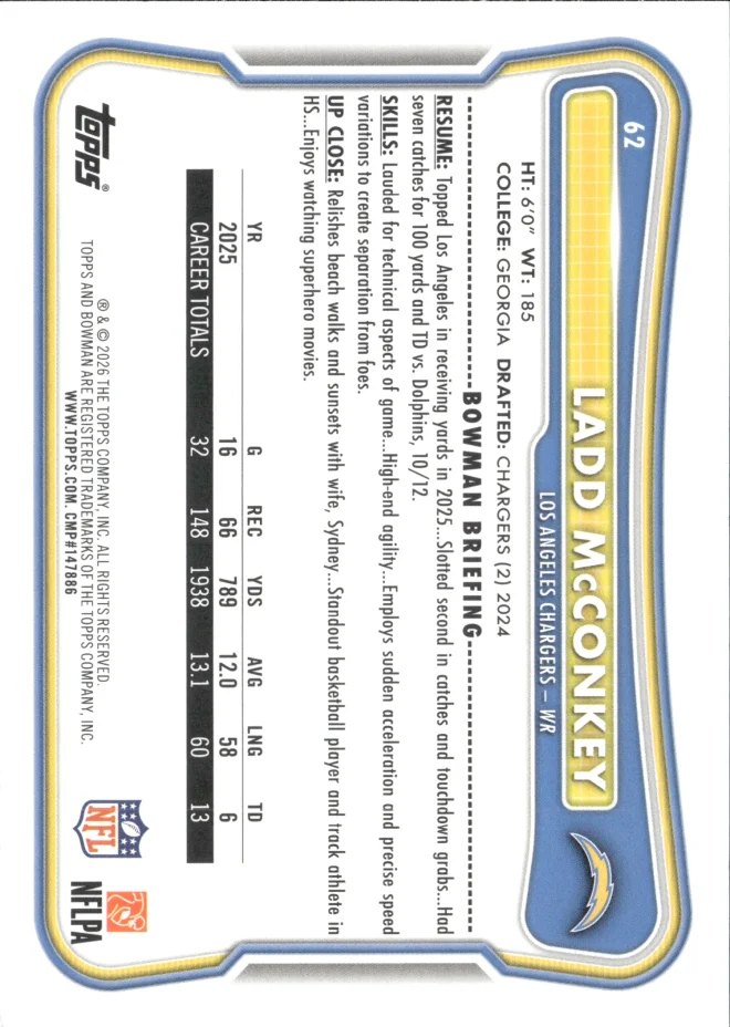 Ladd McConkey card back