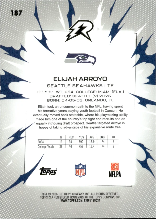 Elijah Arroyo card back