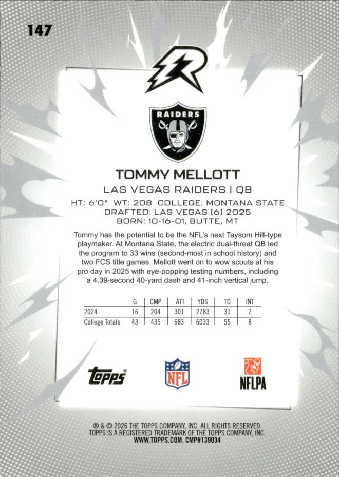 Tommy Mellott card back