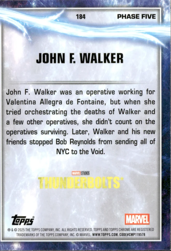 John F. Walker card back