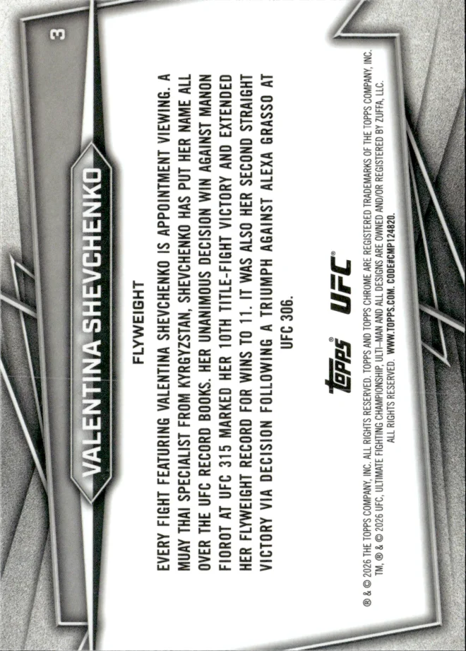 Valentina Shevchenko card back