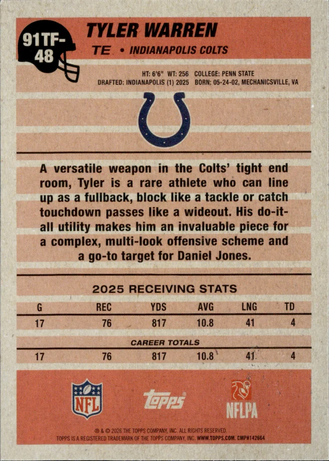 Tyler Warren card back