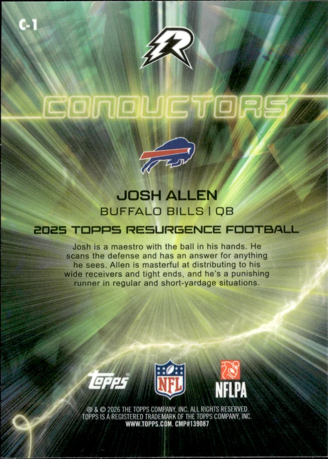 Josh Allen card back