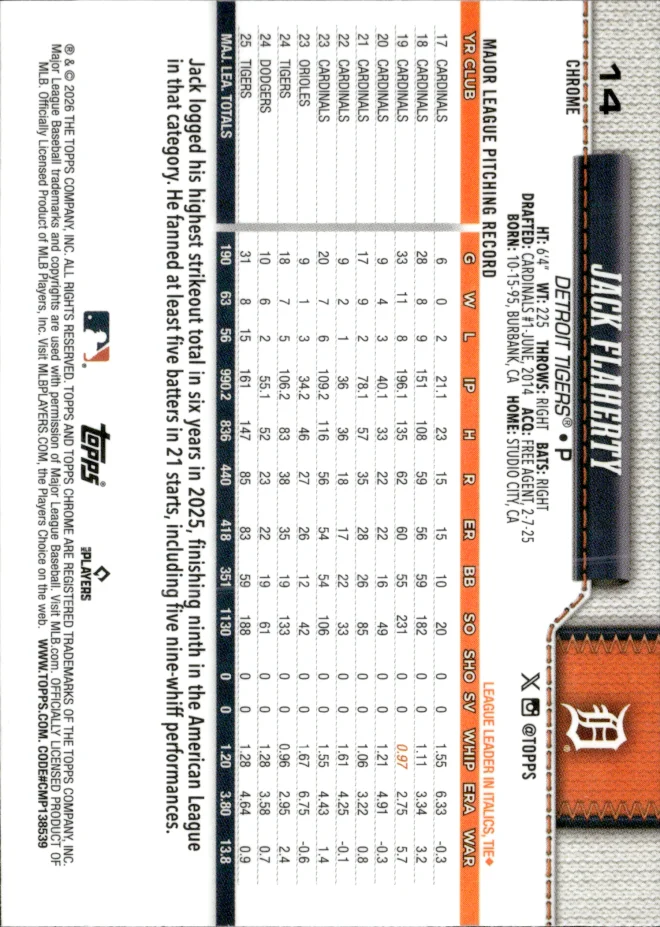 Jack Flaherty card back
