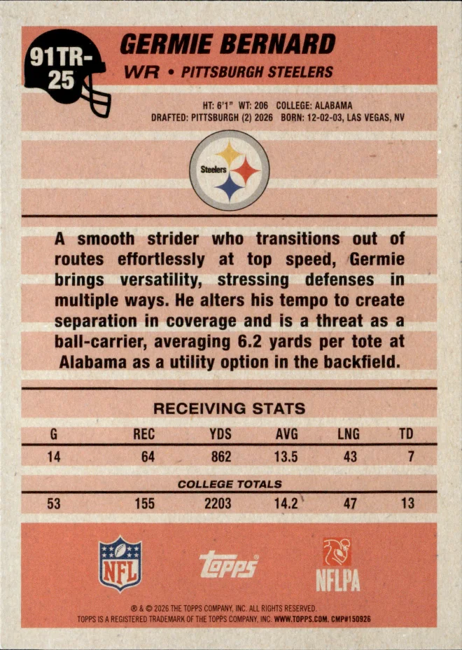Germie Bernard card back