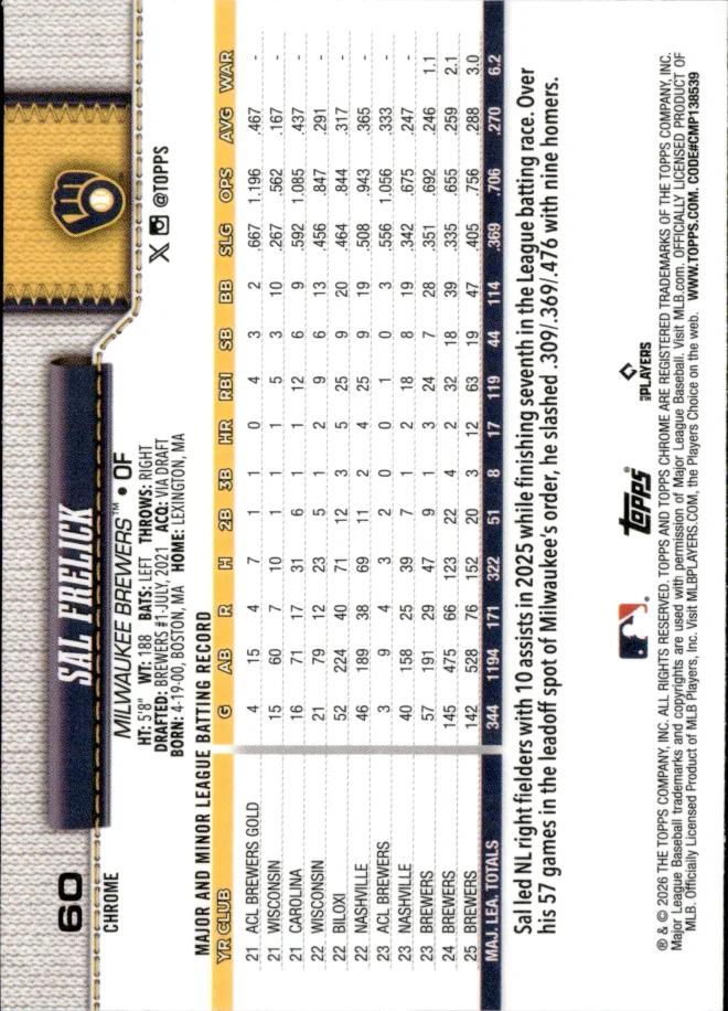 Sal Frelick card back