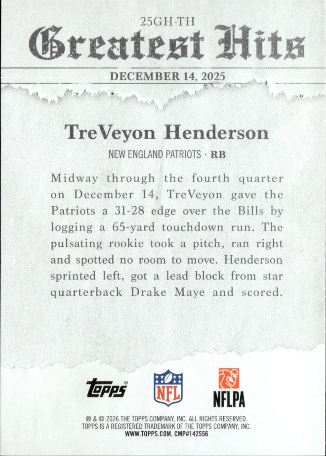 TreVeyon Henderson card back