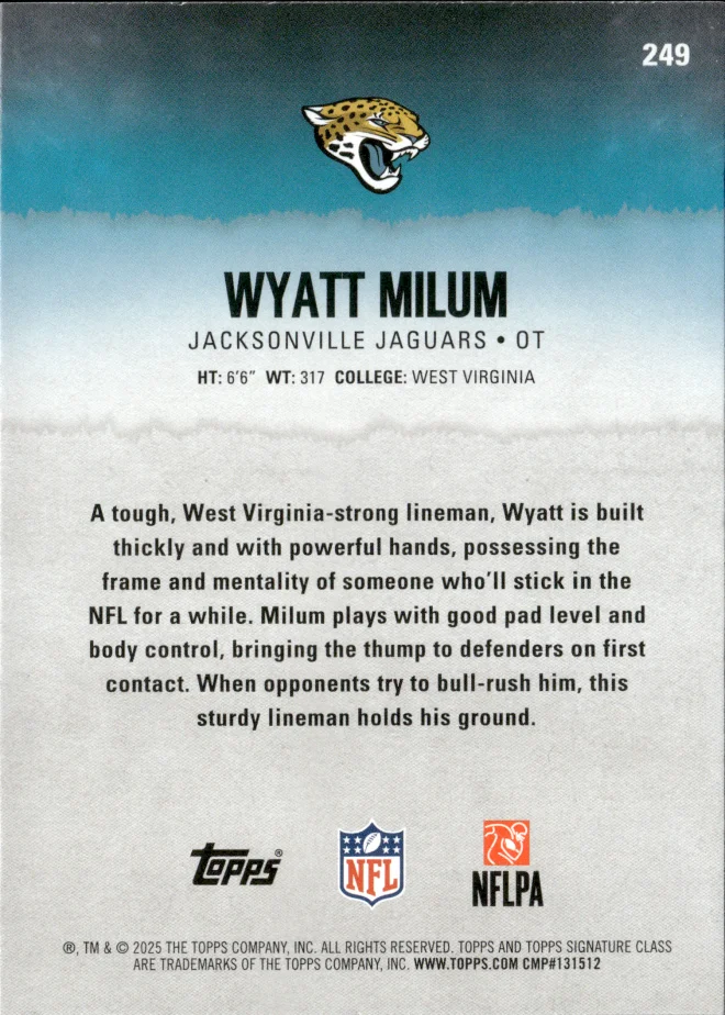 Wyatt Milum card back