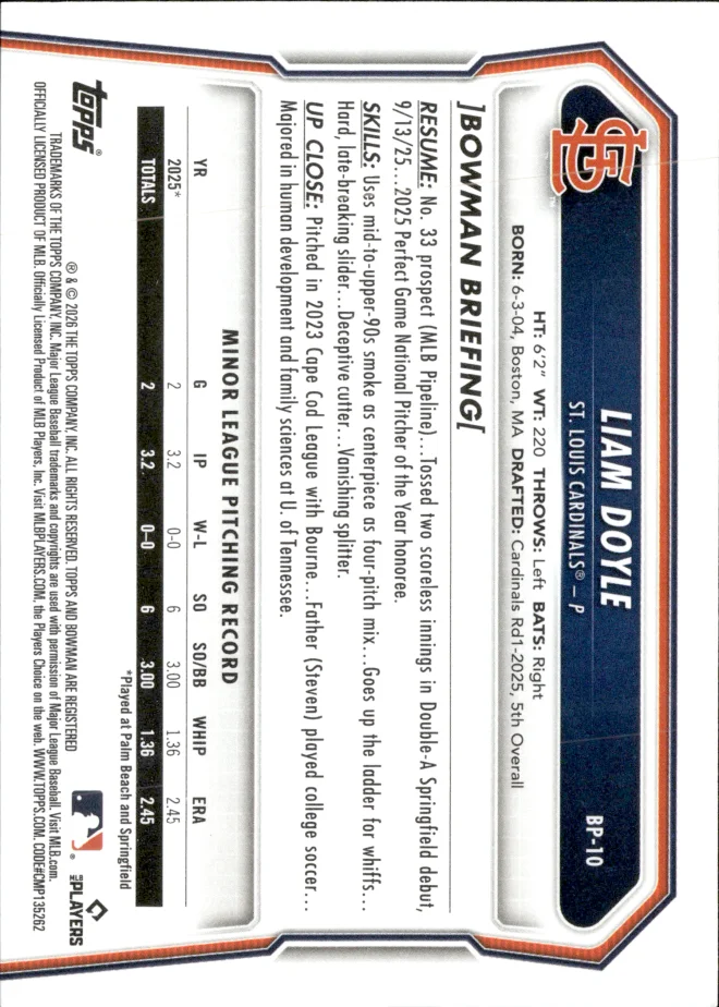 Liam Doyle card back