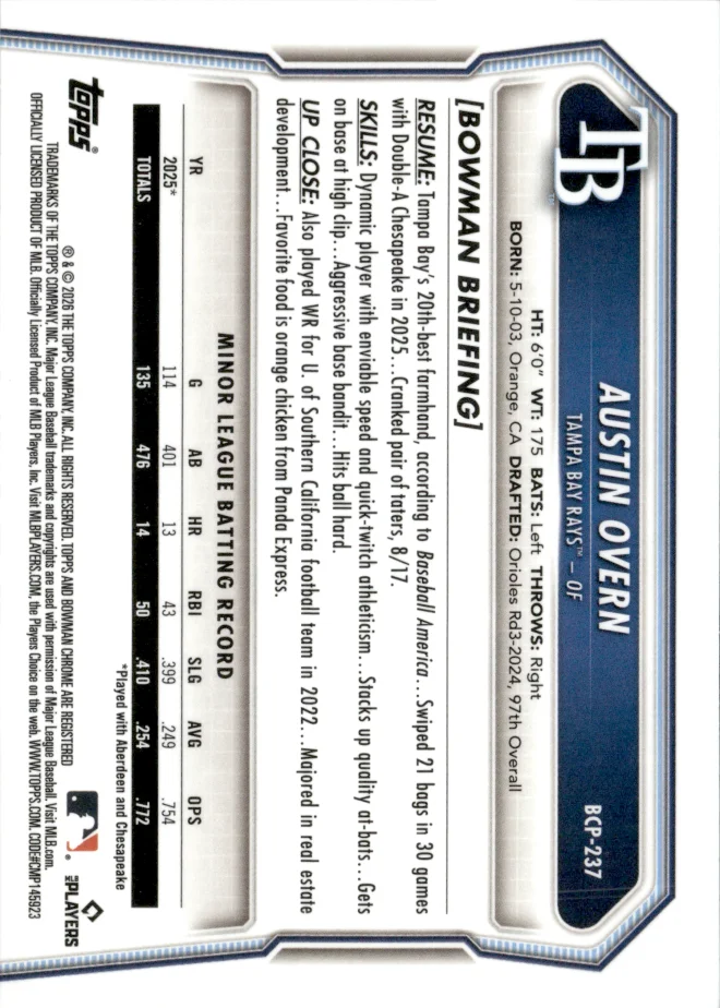 Austin Overn card back