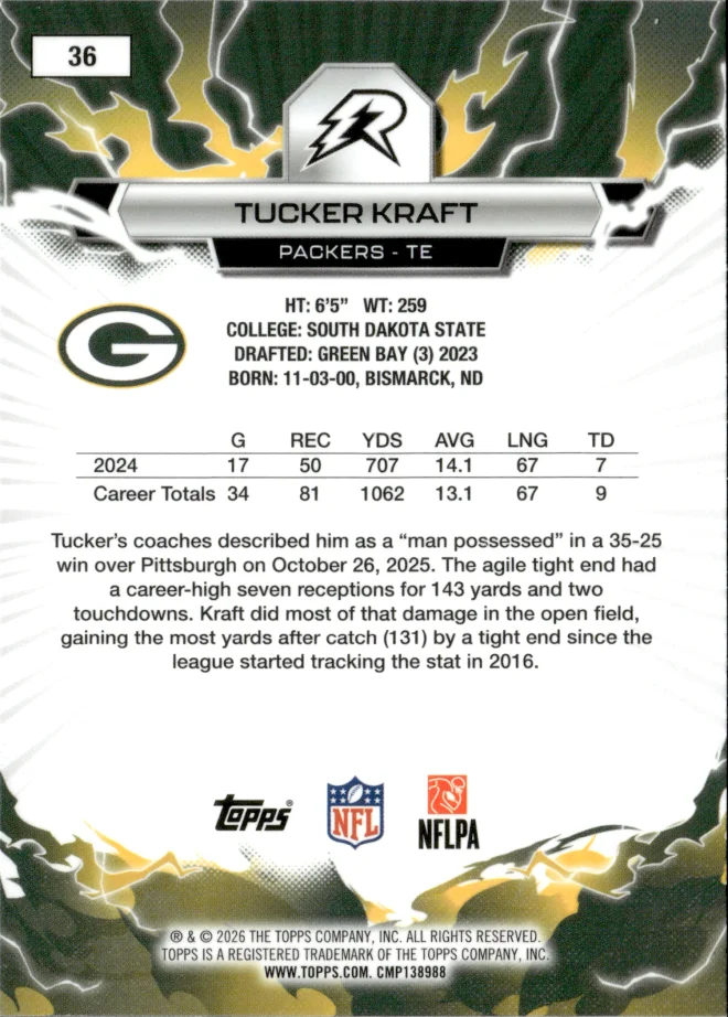 Tucker Kraft card back