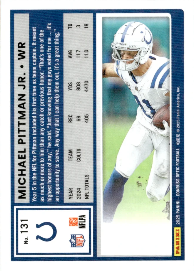 Michael Pittman Jr. card back