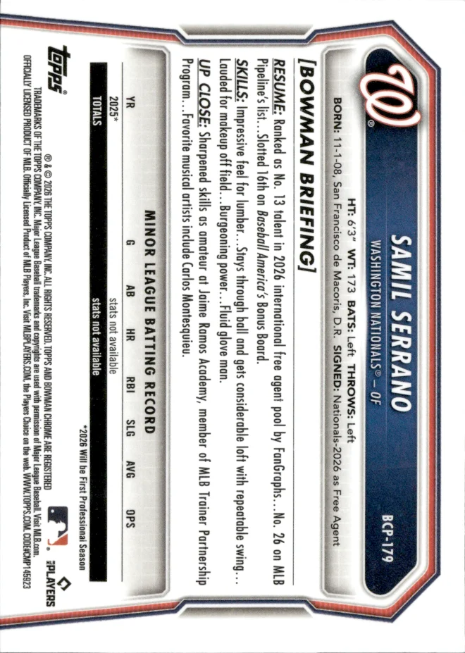 Samil Serrano card back