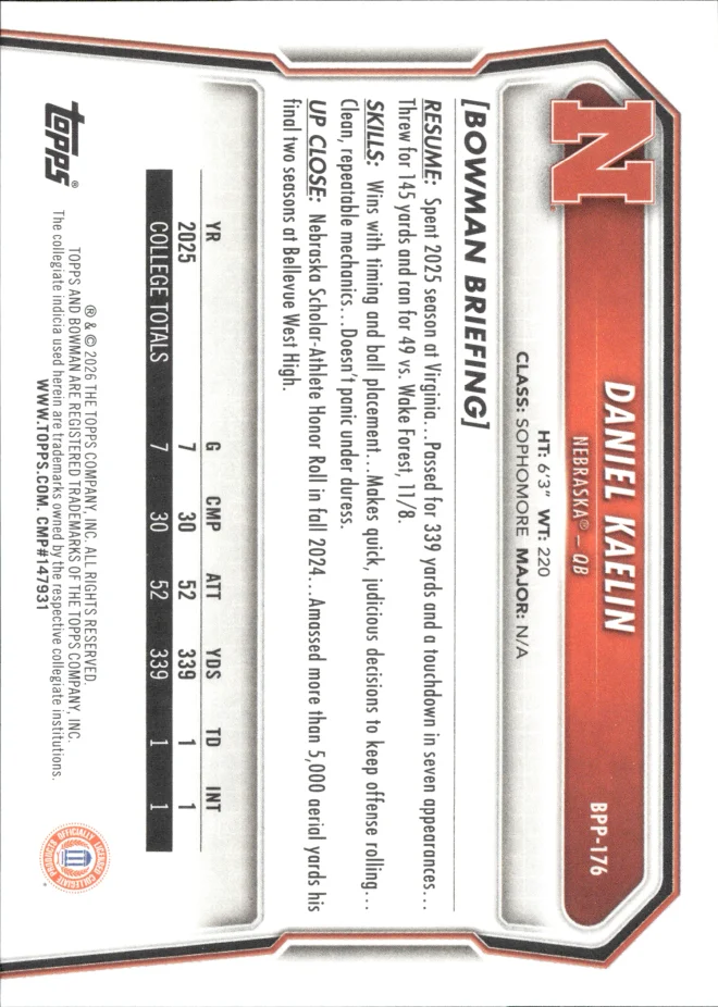 Daniel Kaelin card back