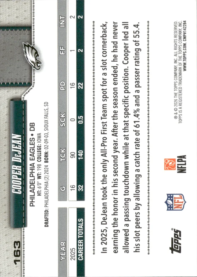 Cooper DeJean card back