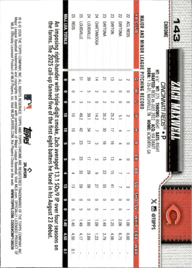 Zach Maxwell card back