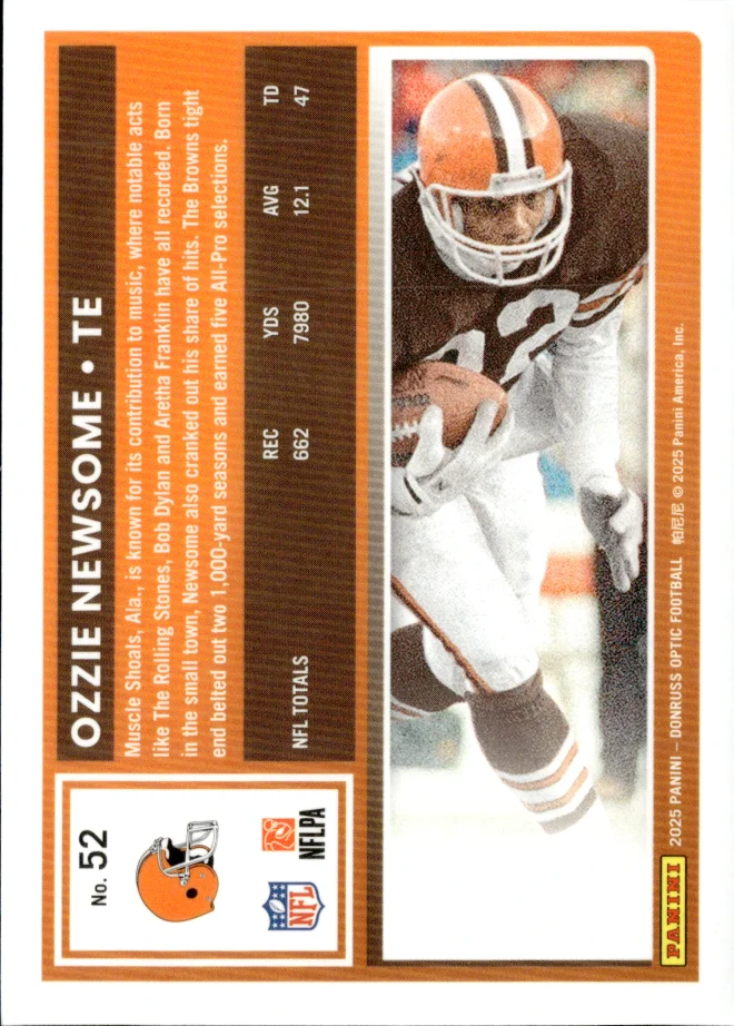 Ozzie Newsome card back