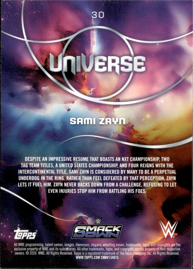 Sami Zayn card back