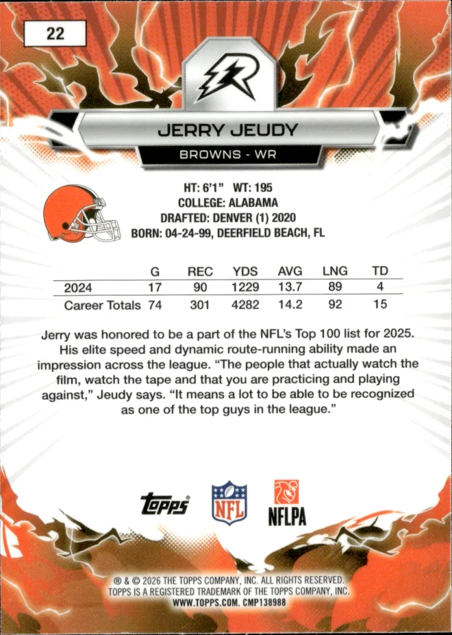 Jerry Jeudy card back