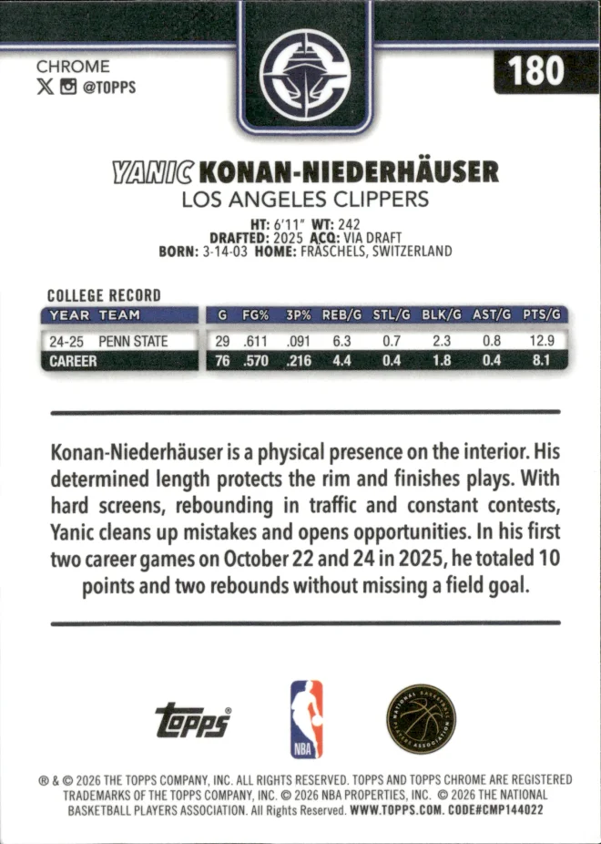 Yanic Konan-Niederhäuser card back